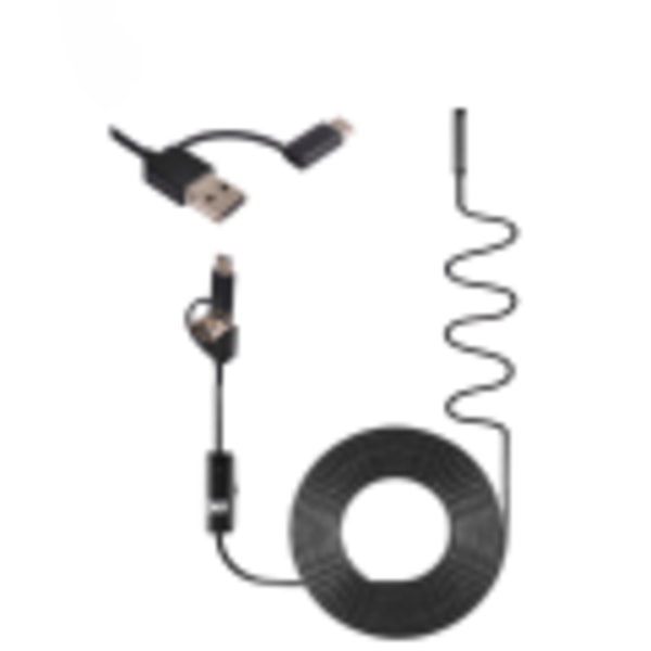 Endoskopikamera med USB/USB-C svart