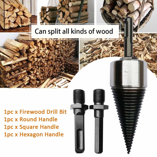 Træbor, sekskanthåndtag, brændekløver, multifunktionsskruekløver, træbor 42mm/32mm