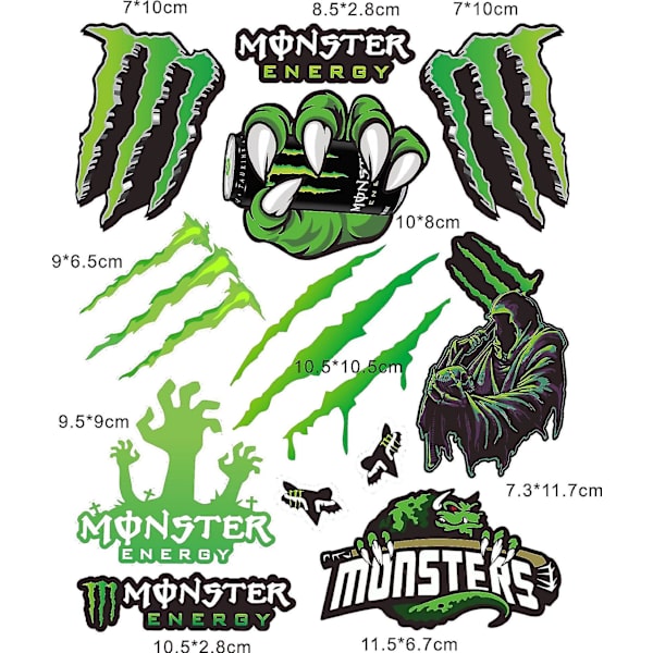 Kilpa-auto Moottoripyörä Monster Energy Tarrat Kypärä Tarrat Yamahalle Hondalle Kawasaki Suzukille Large reflective new 2