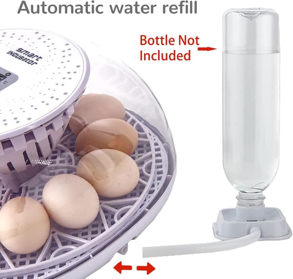 Automatic Egg Incubator for Chickens 12 Eggs Poultry Hatcher for Ducks Geese Quails Automatic Water Refill 360 Degree View-XS2-