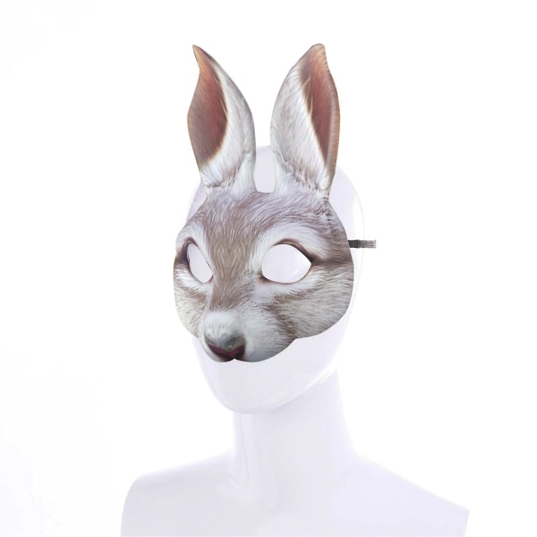 Mardi Gras Mask Påsk Cosplay Party Rolig Kanin Mask Kostym Vuxen Dräkt Halvmask White