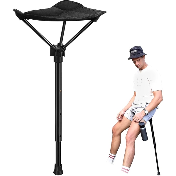 Justerbar Bärbar Pall, Fällbar Utomhus Fiske Stol Med 3 Växlar Black