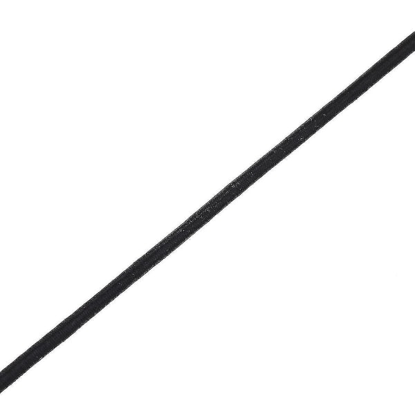 4 mm bredt elastisk bånd, rund elastisk ledning Black 25m