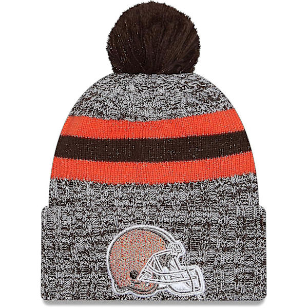 NFL Sideline Sport Stickad Mössa Amerikansk Fotboll 2023/2024 Vintermössa Med Pompom One Size Alla Lag SportKnit to Brown-Brown31940