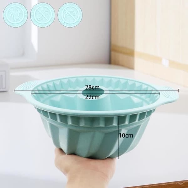 3 genanvendelige non-stick silikoneforme til pundkage, silikone bageform til kager (grå, blå, pink)