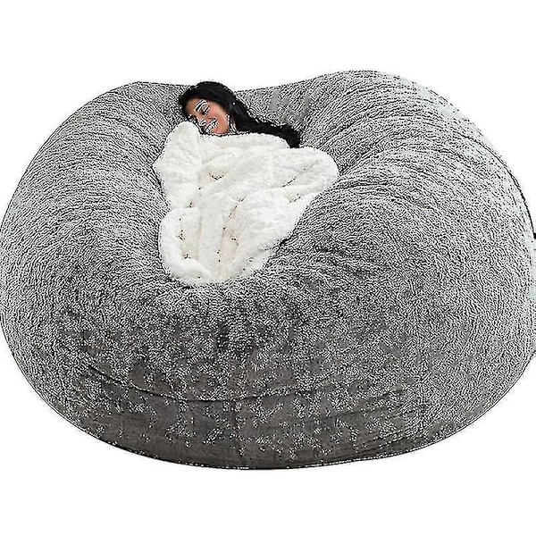 Nya Extra Stora Bönpåse Stolar Soffa Överdrag Inomhus Lat Lounger För Vuxna Barn Sellwell Utan Stol (Fri Frakt) Light Grey 150x75CM