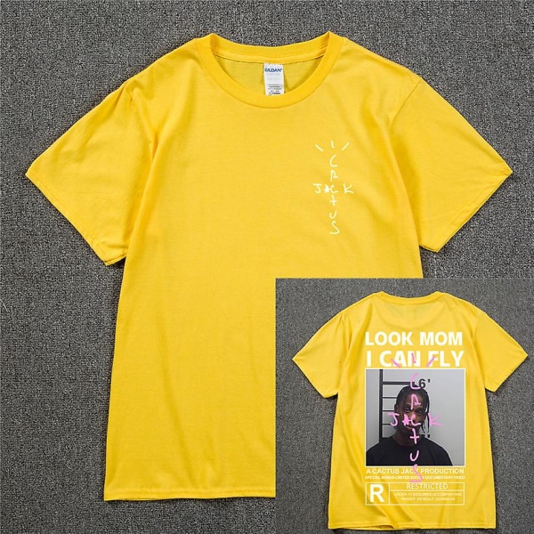 HOT  Cactus Jack T-shirt 2022 Summer Men Women LOOK MOM I CAN FLY Tee ASTROWORLD Hip Hop Short Sleeve Tshirts