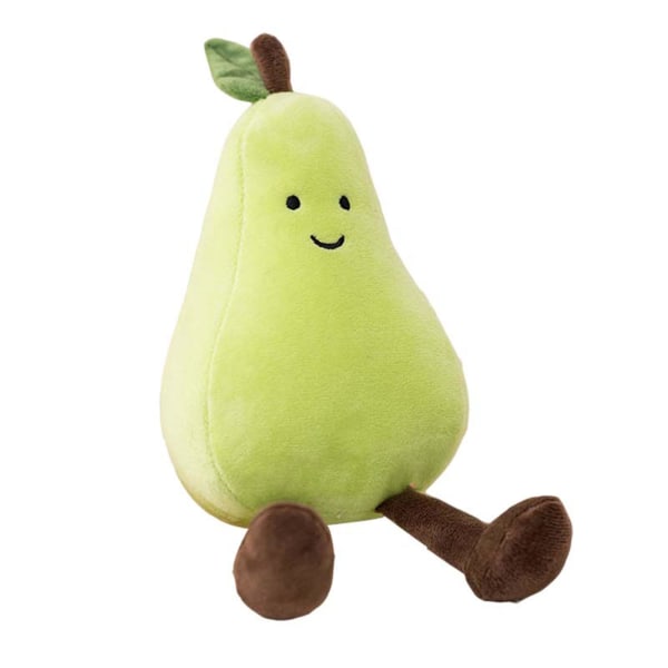 Frukt Plyschleksak Söt Banan Persika Päron Aubergine Cartoon Dockor Plushies Ornament Mjuk Frukt Fylld Dock Party Hem Bord Dekoration Kreativa Gåvor Pear