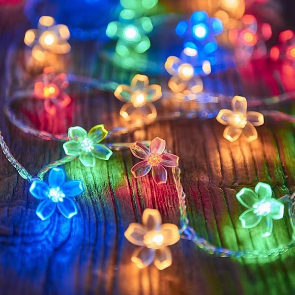 Silikon Fairy Light-kjede for julepynt hjemme - Kirsebærblomstfarge Cherry Blossom Colorful 10 m100lamps plug-in version