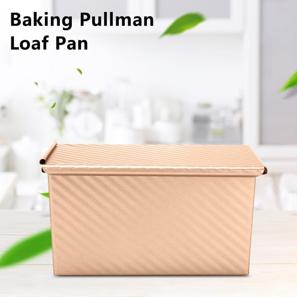 Bakeform for Pullman-brød med lokk, brødform med lokk, rektangulær for ovn, deigrom