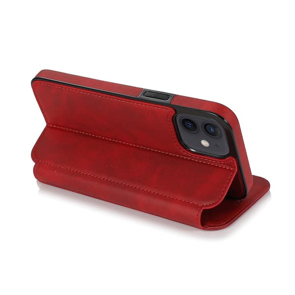 iPhone 12 Mini Fodral Läder Plånbok Flip Telefonfodral Red iPhone 12 Mini