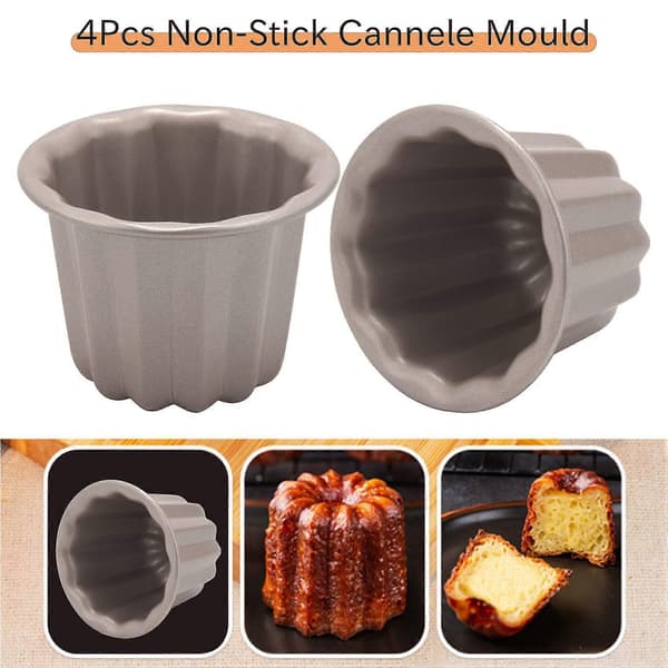 Caneleform, Cannele Muffinform, 4 stk. Non-stick Canneleform