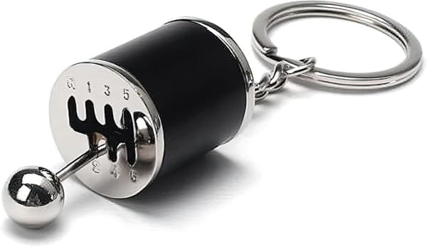Seks-trins Manuel Gearkasse Fidget Legetøjsbildel Nøglering, Sort