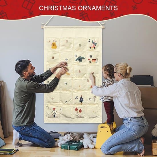 Adventskalender med 24 gjenbrukbare poser for barn