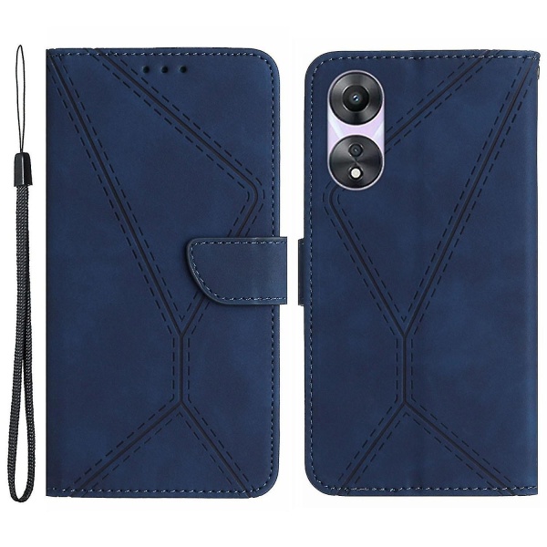 Oppo A58 4g Pu -nahkaiselle phone case painettu linja matkapuhelimen lompakkotelineen cover