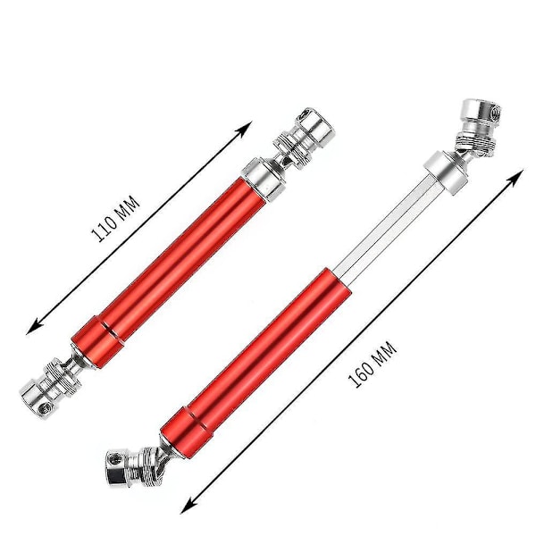 2st Metall Cvd Drivaxel 110-160mm Kompatibel med 1/10 Rc Rock Crawler Axial Scx10 90046 Trx4, Svart Hög Kvalitet