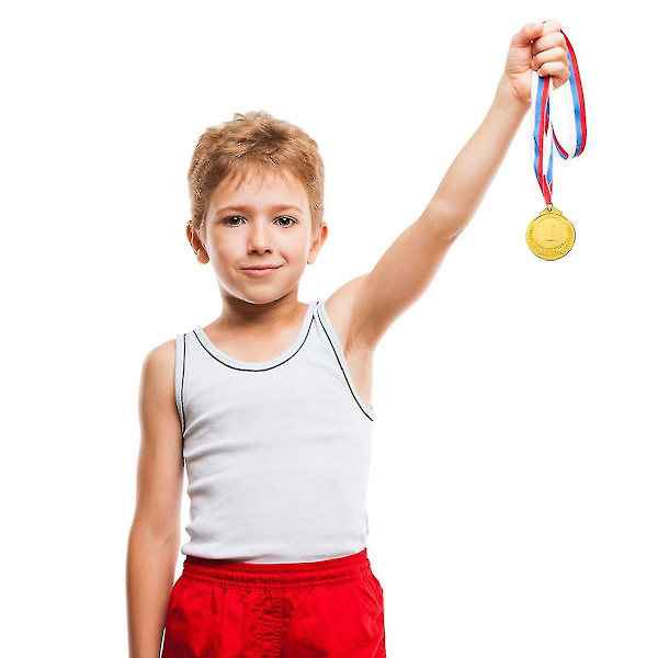 Guld Silver Brons Prismedaljer Med Halsband - Olympisk Stil Metall Vinnare Medalj - 3st
