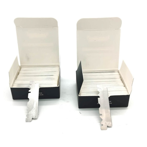 100 stk. Enkeltkants Razor Blades Holdbar Rustfrit Stål Halv Razor Blades Til Foldbar Ret Razor Ny