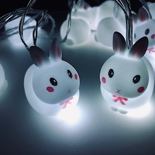 Påskkanin LED-ljusslinga 20 lampor 3 meter Batteridriven för dekoration White