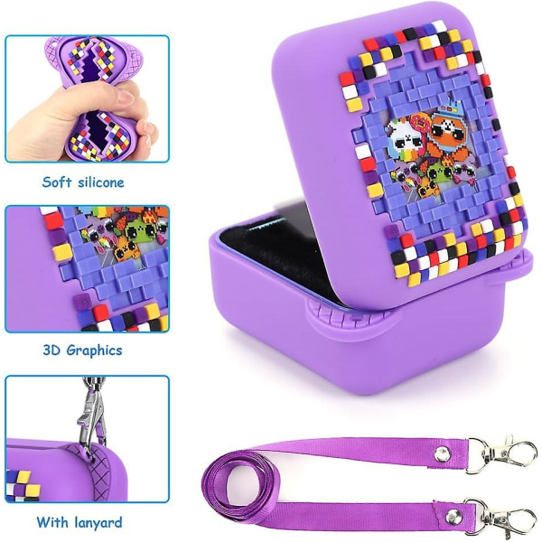 Silikone cover til Bitzee Digital Pet Interactive Virtual Toy, Beskyttende Hud Sleeve til Bitzee Virtual Electronic Pets Accessories Purple