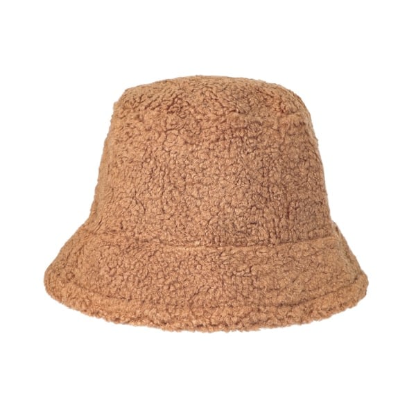 Faux Suede Beaniehatt, myk og vendbar vinterlue i bomull (Brun)