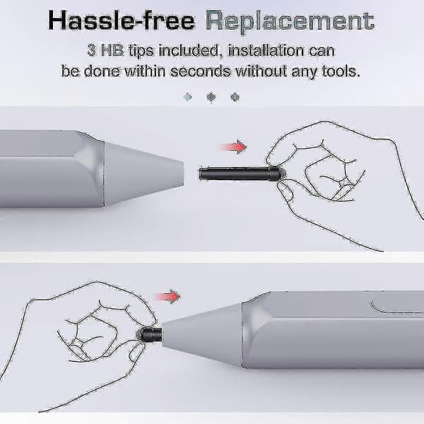 Pennespisser for Surface Pen, Pro 4/5/6/7 Pen, 3 HB Pennespiss Refills