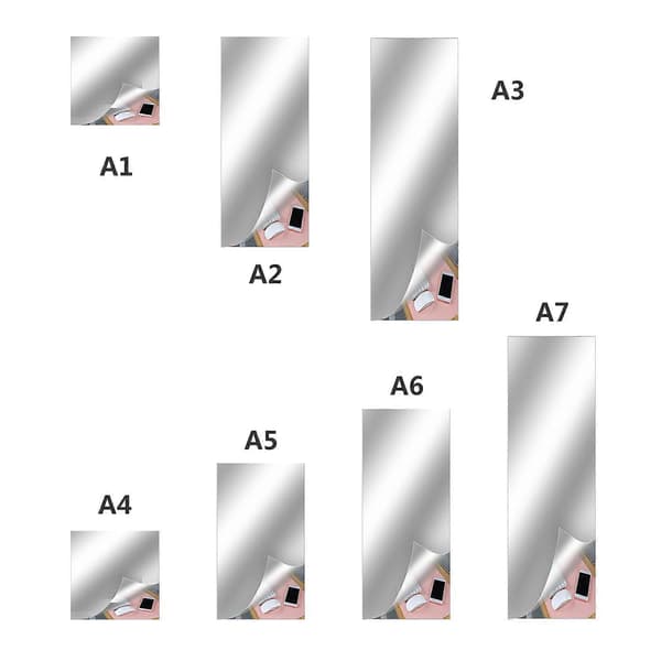 Self-Adhesive Acrylic Mirror, Mirror Tiles, Flexible Mirror Sheets Wall Decals, Frameless Mirror 50cm*150cm*0.2mm