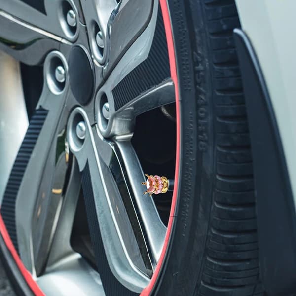 Ventilhætte Kroneform Fint Håndværk Håndlavet Rhinestone Dækventil Hætte kompatibel Bil B