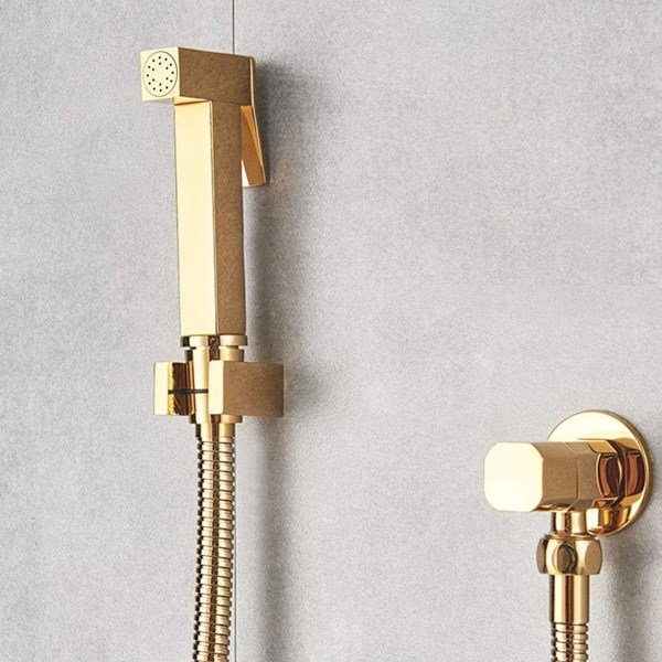 Håndholdt toalettbidetsprøyte, gull solid messing bidet KLB