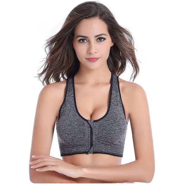 3-pack urheiluliivejä naisille, edestä vetoketjulla, ilman luita, mukava leikkausleikkausliivi irrotettavilla tyynyillä BB B XL