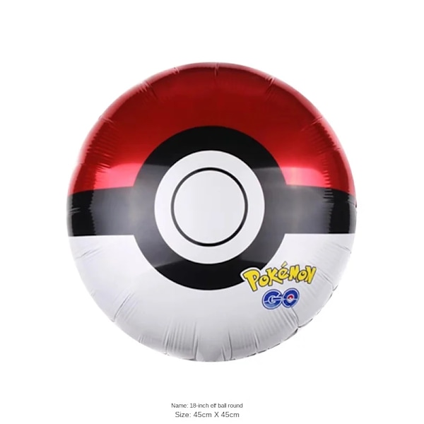 Po.Ke.Mon Ballonger Åldersset Folie Latexballonger Barn Kalas Dekorationer 18 Inch Pokémon Elf Ball