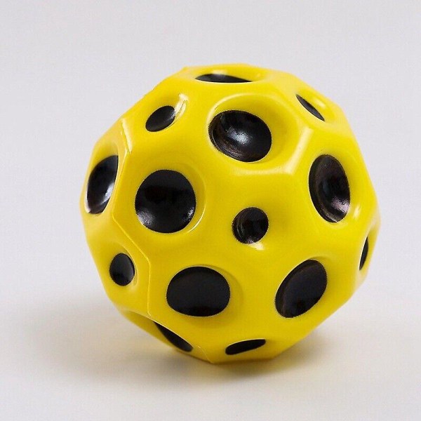 Erittäin korkealla pomppiva pallo & pop-ääni Meteor Space Ball Lelu, pomppiva pallo kumi pomppiva pallo sensorinen pallo lapsille aikuisille Yellow