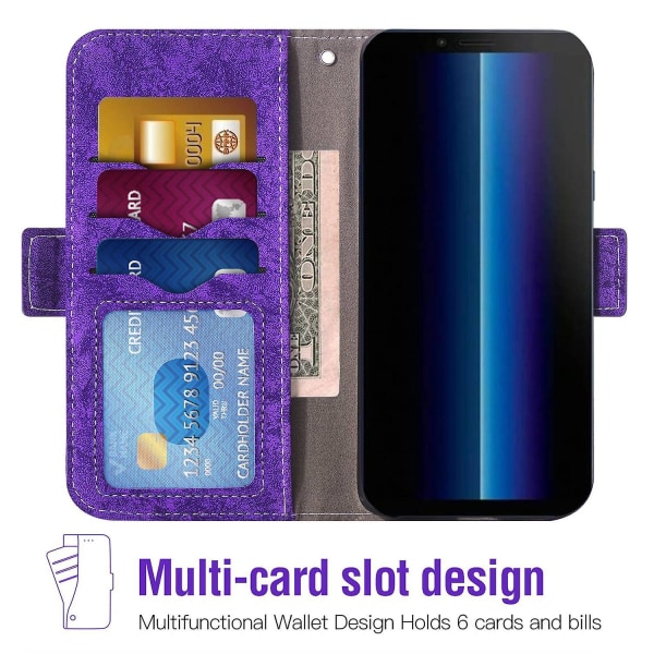 För Sony Xperia 10 III 5G/Xperia 10 III Lite case Cover med kortplatser Purple