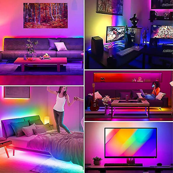LED-stripe 1m-30m RGBIC 2835 Bluetooth App-kontroll Jageffekt Lys Fleksibel Tape Diode Bånd TV Baklys Rom Dekorere 25M Full Set 5050 3Key