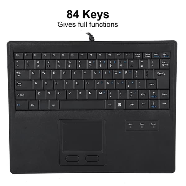 10-inch Scissor-Foot Wired Keyboard with Touchpad Precise Touch Control