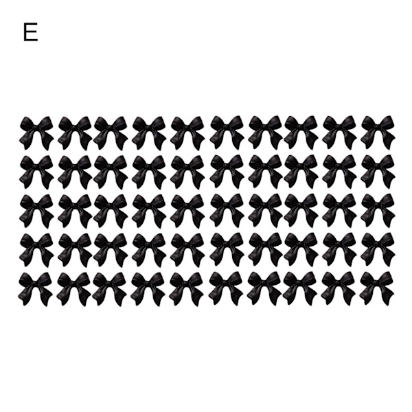 50 st/set Nageldekoration Graverad 3D-effekt Mini-rosett Nagelkonst Dekoration Fingernagel Tillbehör för Kvinnor E