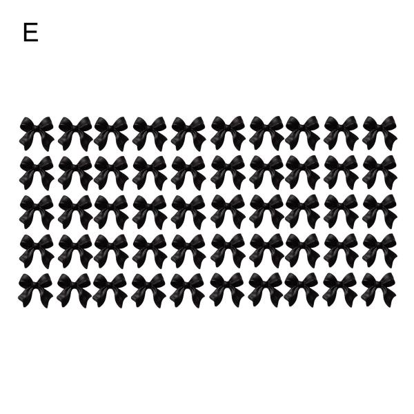 50 stk/sett Neglepynt Gravert 3D-effekt Mini Sløyfe Neglekunst Dekorasjon Fingernegl Tilbehør For Kvinner E