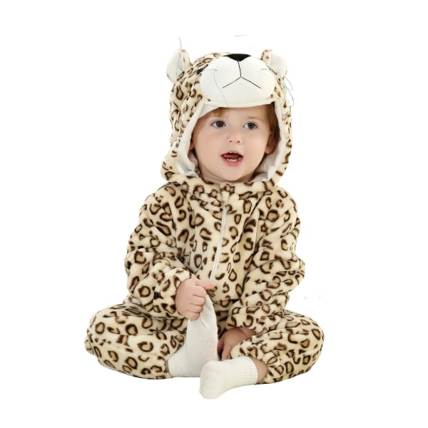 Reedca Toddler's Dinosaur Kostume Børne Sød hætte Onesie Dyrekostume Halloween Leopard 24-30 Months