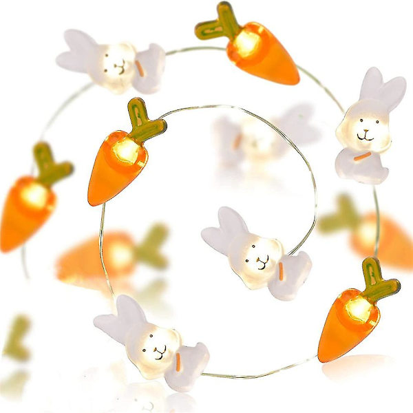 Påskeharekål Fairy String Lights Hagegård Peis Kanin Fairy Light Party Decor Batteridrevet A