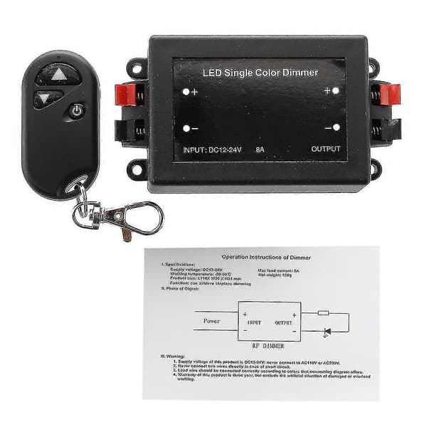12v Enkel Led Dimmer + Rf Fjernkontroll