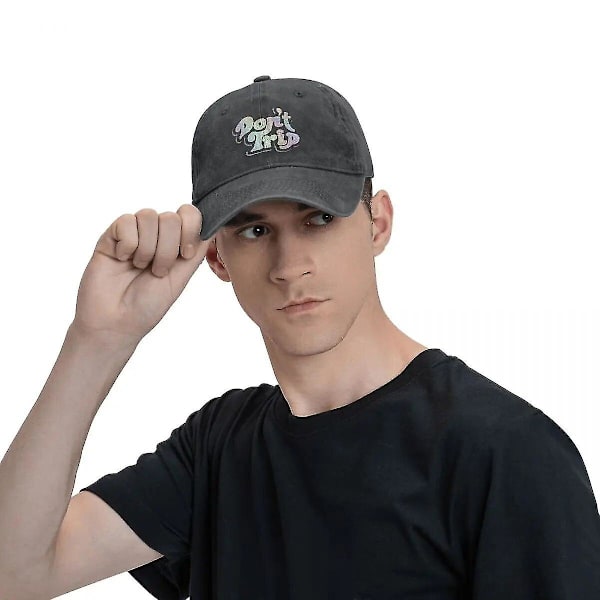 Dont Trip Trucker Hats Merch Mode Distressed Denim Rolig Logotyp Basebollkeps För Män Kvinnor Justerbar GRAY