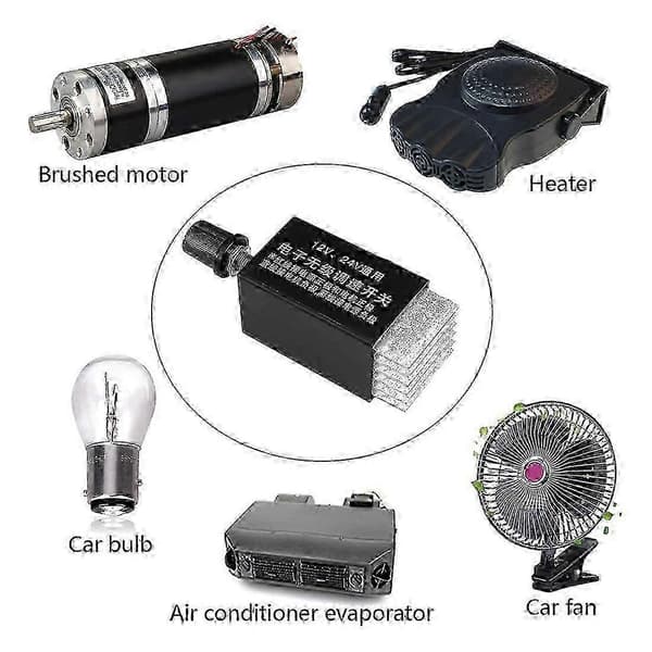 Justerbar DC-motorregulator 12V/24V 10A för fordonsbruk As shown