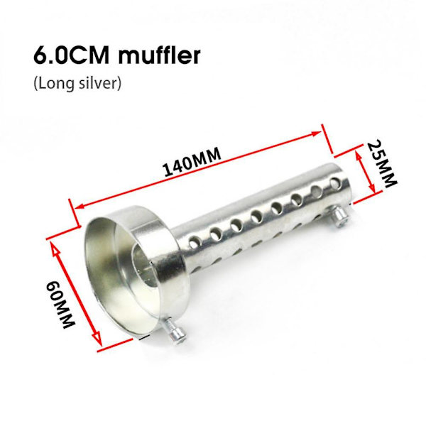 Moottoripyörän Pakoputken Vaimennin 35mm 42mm 45mm 48mm 60mm Db Killer Pakoputken Vaimennin 60MM Long Silver