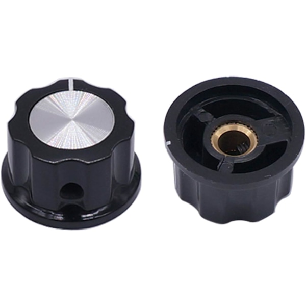 10 stk. Potentiometerknap Sort 6,4 mm A03 Kontrolknap Blænde Justerbar Kompatibel med 3590s Potentiometer, Elektronisk Udstyr Volumenjustering