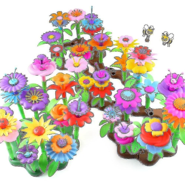 Blomsterhave byggelegetøjssæt Pædagogisk aktivitetslegetøj og fødselsdagsgave til piger