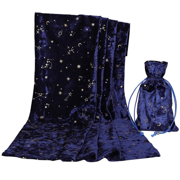 Altar Tarot duk med en påse 69 * 69cm Stjärnor över hela himlen blue