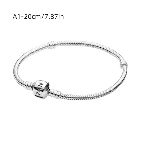 Pandora Snake Knit Armband Med Cylinderstängning Och Sterling Silver A1 20cm