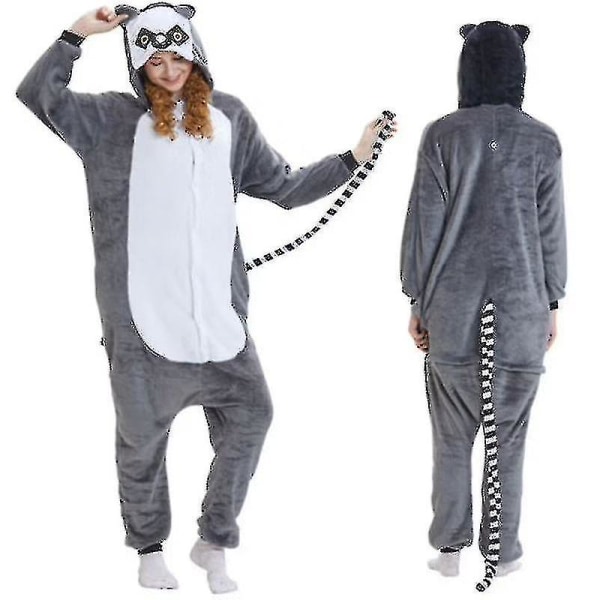 Unisex Aikuisten Kigurumi Eläinhahmo Puku Bodysuit Pyjama Fancy 1onesie1 Lemur M