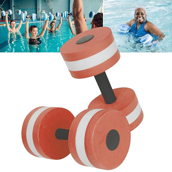Mardi Gras 2024 1 Par Aqua Fitness Håndvægte Skum Dumbbells Håndstænger Pool Modstandstræning Orange