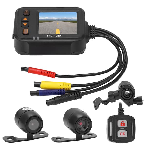 Motorcycle Dash Cam Front Rear Dual Camera 2in Screen 1080P 720P Waterproof